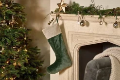 Karru Cotton Velvet Stocking - Forest Green