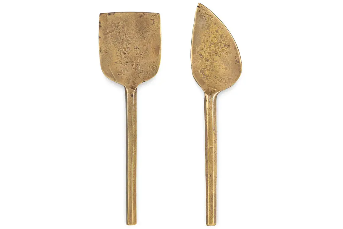 Kasa Cheese Knives - Antique Brass (Set of 2)