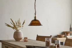 Keju Organic Shape Recycled Glass Pendant - Dark Amber