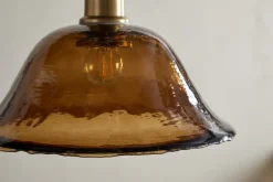 Keju Organic Shape Recycled Glass Pendant - Dark Amber