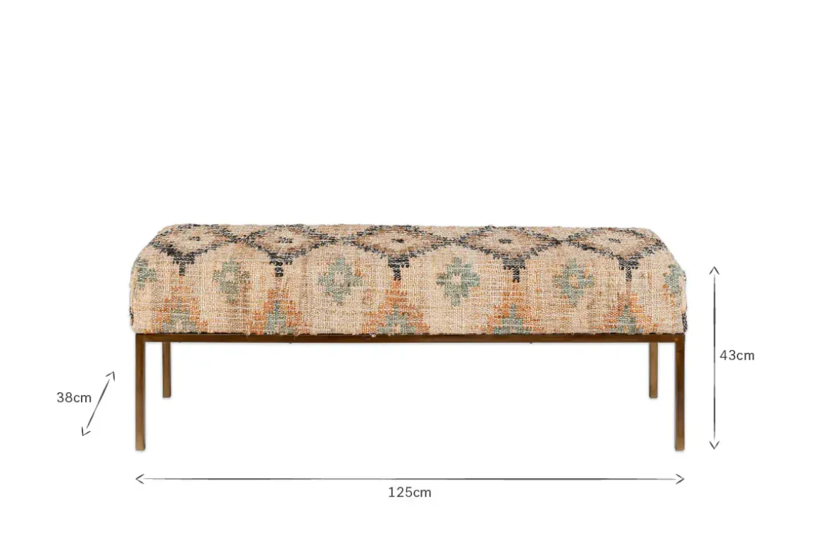 Kesu Kilim & Iron Bench