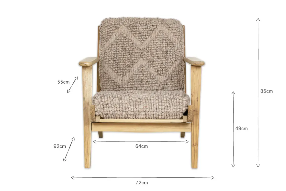 Keya Chunky Weave & Mango Wood Chair - Natural