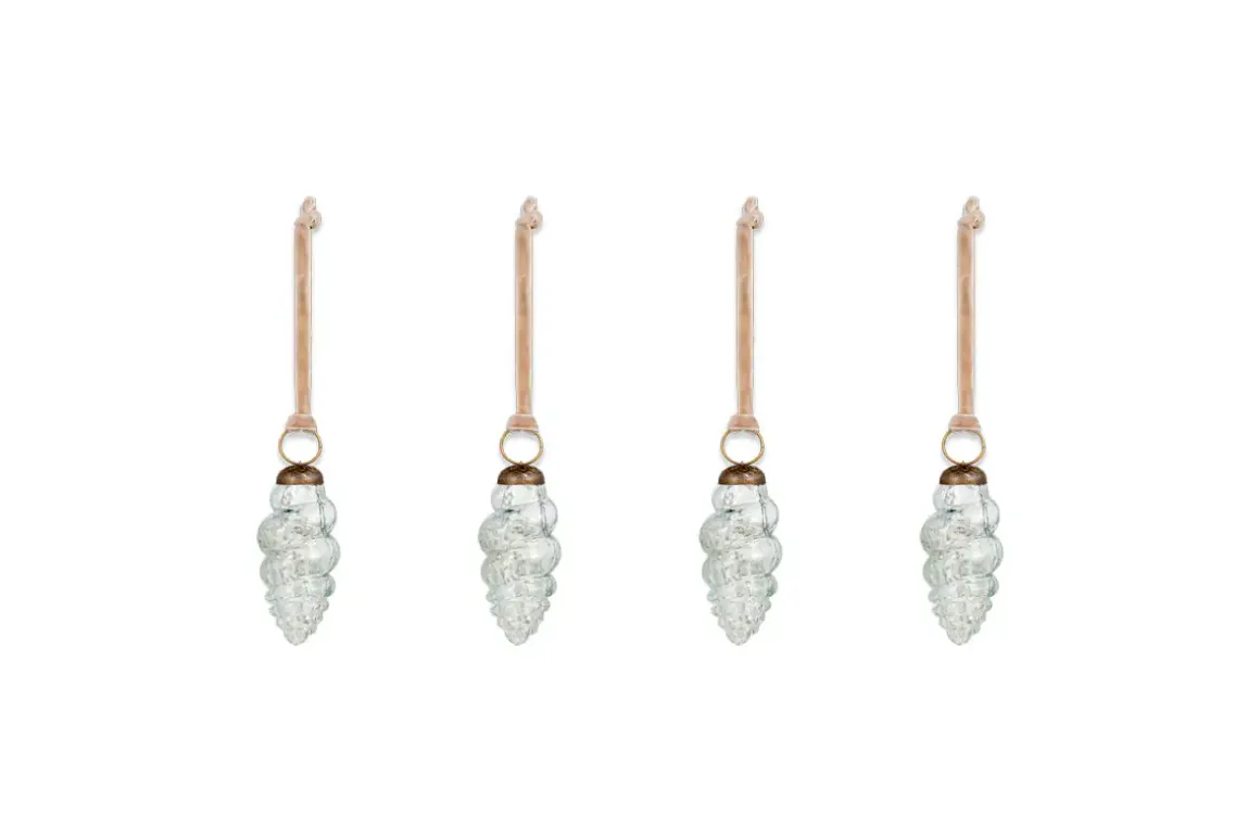 Khol Shell Baubles - Clear Antique - (Set of 4)