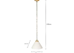 Kiara Organic Shape Ceramic Pendant Light - Off White & Antique Brass