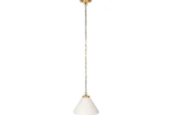 Kiara Organic Shape Ceramic Pendant Light - Off White & Antique Brass