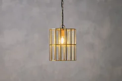 Kirindi Glass Panel Pendant - Antique Brass