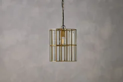 Kirindi Glass Panel Pendant - Antique Brass