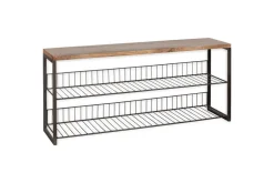 Kiyoma Iron & Wood Low Standing Shelves  - Natural