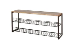 Kiyoma Iron & Wood Low Standing Shelves  - Natural