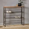 Kiyoma Iron & Wood Tall Standing Shelves - Natural
