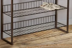 Kiyoma Iron & Wood Tall Standing Shelves - Natural