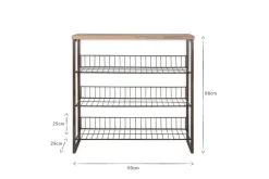 Kiyoma Iron & Wood Tall Standing Shelves - Natural