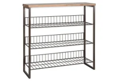 Kiyoma Iron & Wood Tall Standing Shelves - Natural