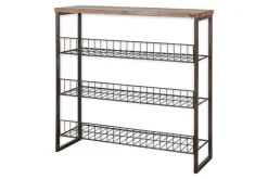 Kiyoma Iron & Wood Tall Standing Shelves - Natural