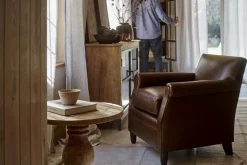 Knada Leather Armchair - Chocolate Brown