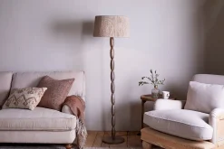 Konali Mango Wood Floor Lamp - Ash Stain