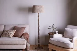Konali Mango Wood Floor Lamp - Ash Stain