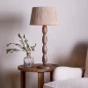 Konali Mango Wood Table Lamp - Ash Stain