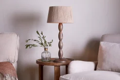 Konali Mango Wood Table Lamp - Ash Stain