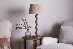 Konali Mango Wood Table Lamp - Ash Stain