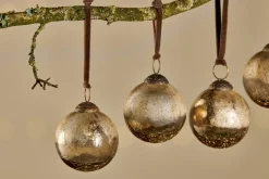 Konara Baubles - Gold Crackle (Set of 4)