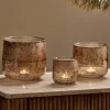Konara Glass Tealight Holder - Copper Smoke