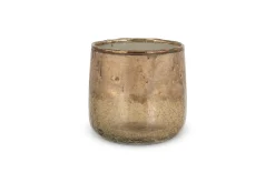 Konara Glass Tealight Holder - Copper Smoke