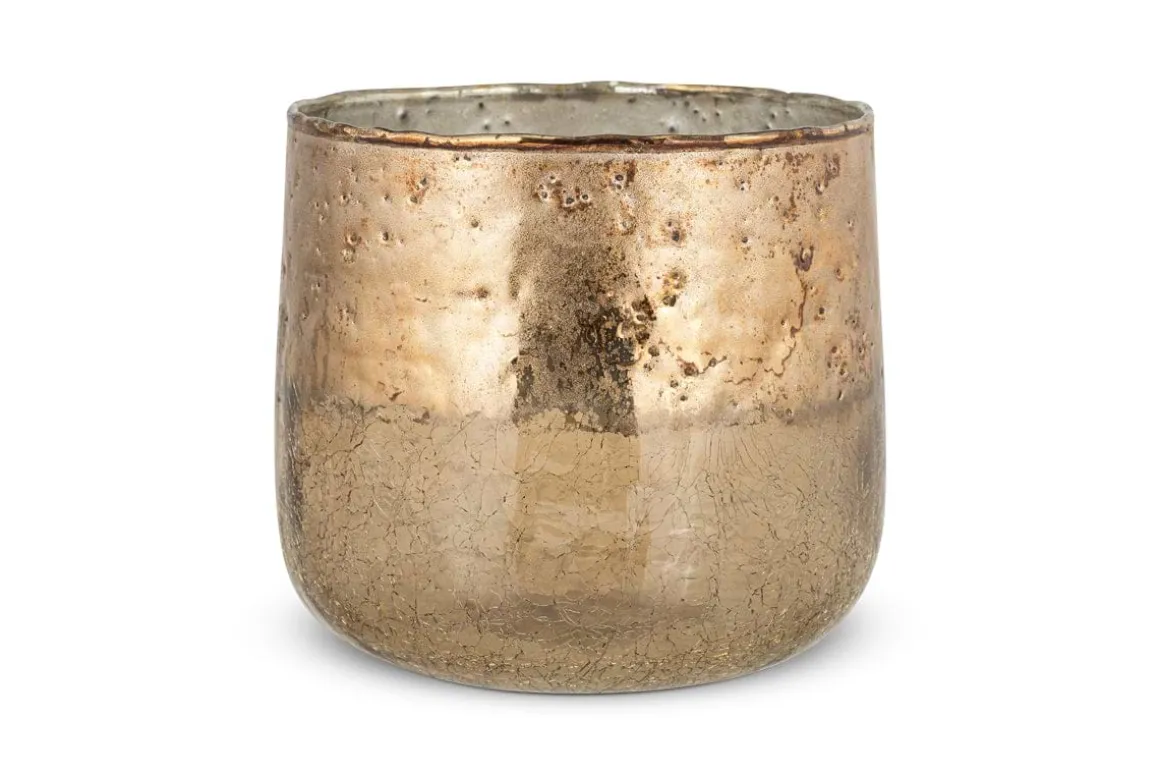 Konara Glass Tealight Holder - Copper Smoke