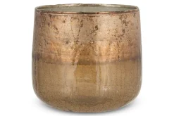Konara Glass Tealight Holder - Copper Smoke