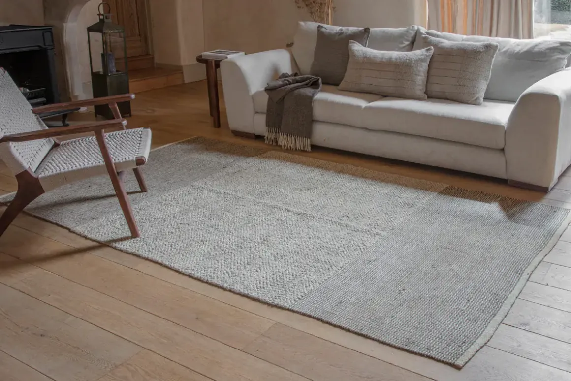 Kufri Jute Rug - Soft Blue & Brown