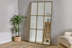 Kurci Rectangular Full Length Mirror - Antique Brass