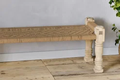 Kutumba Woven Indian Bench - Natural