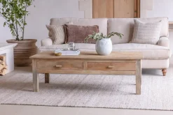 Laali Grooved Mango Wood  Coffee Table - Natural