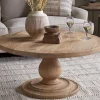 Laya Round Carved Coffee Table - Natural