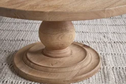Laya Round Carved Coffee Table - Natural