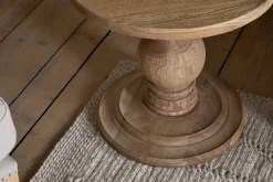 Laya Round Carved Side Table - Natural