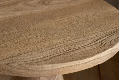 Laya Round Carved Side Table - Natural
