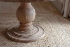 Laya Round Carved Wood Table - Small