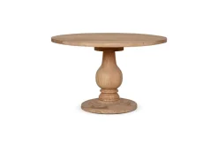 Laya Round Carved Wood Table - Small