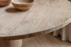 Laya Round Carved Wood Table - Large