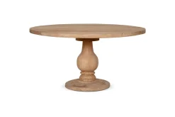 Laya Round Carved Wood Table - Large