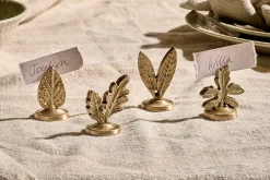 Leaf Brass Place Card Holders (Set of 4)