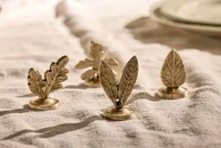 Leaf Brass Place Card Holders (Set of 4)