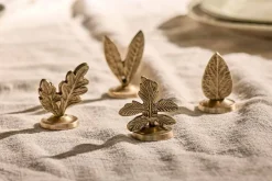 Leaf Brass Place Card Holders (Set of 4)
