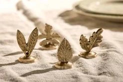 Leaf Brass Place Card Holders (Set of 4)