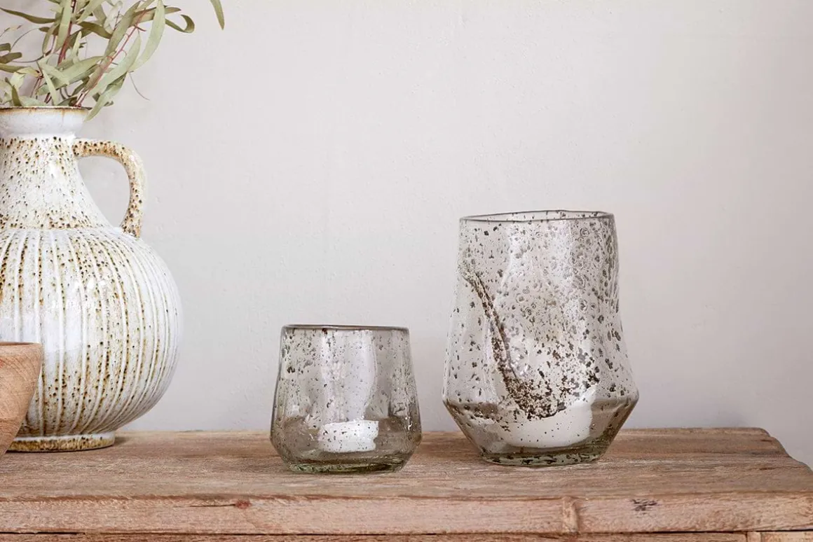 Linora Recycled Glass Tealight Holder - Clear