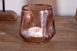 Linora Recycled Glass Tealight Holder - Terracotta