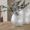 Linsy Ribbed Glass Vase - Clear