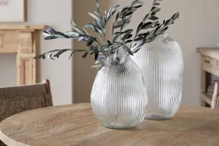 Linsy Ribbed Glass Vase - Clear