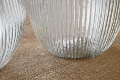Linsy Ribbed Glass Vase - Clear